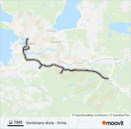 7505 bus Line Map