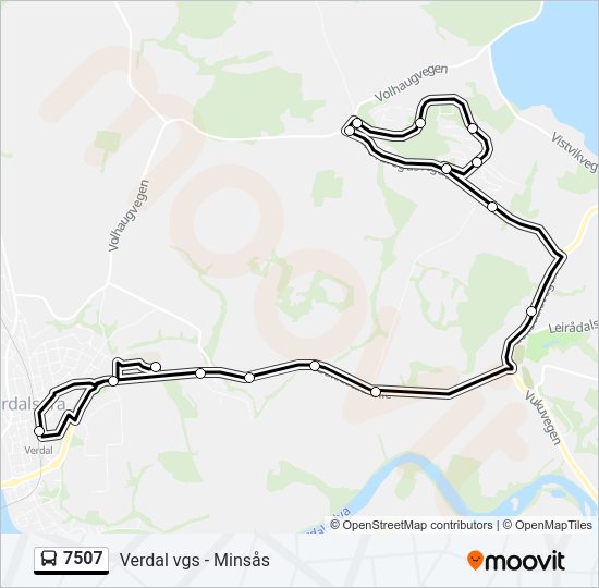 7507 bus Line Map