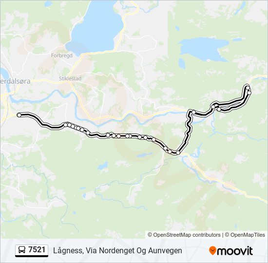 7521 bus Line Map