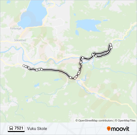 7521 bus Line Map