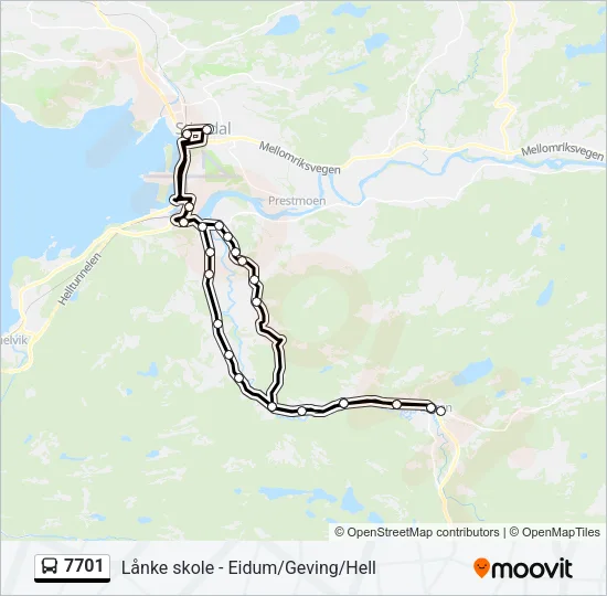 7701 Bus Line Map