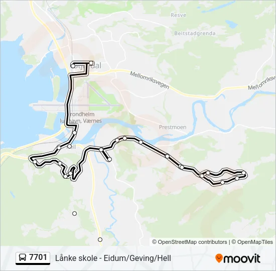 7701 Bus Line Map