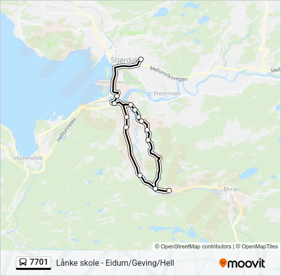 7701 Bus Line Map
