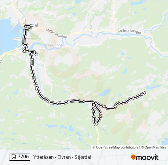 7706 bus Line Map