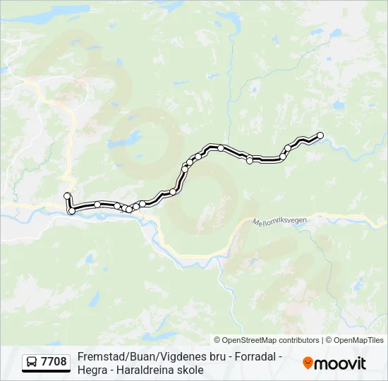 7708 Bus Line Map