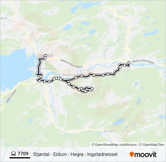7709 Bus Line Map