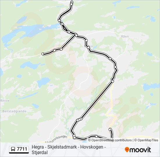 7711 bus Line Map