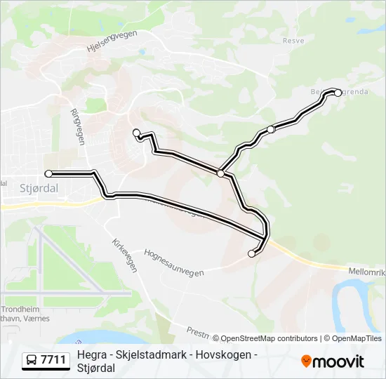 7711 Bus Line Map