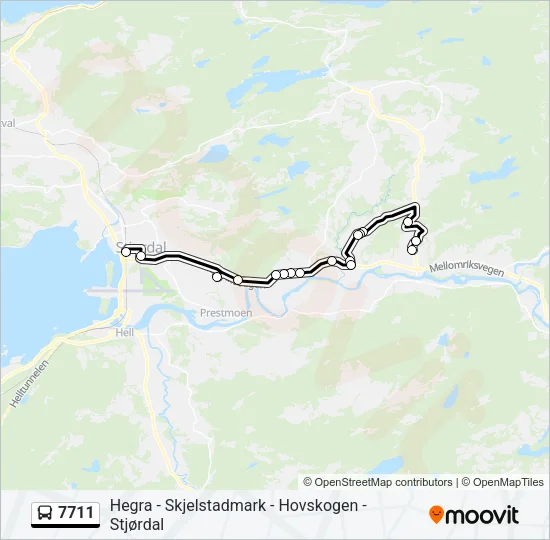 7711 Bus Line Map