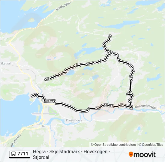 7711 Bus Line Map