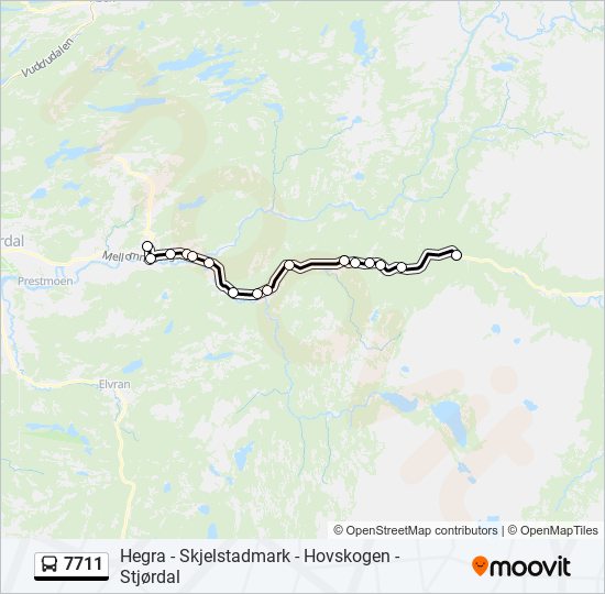 7711 bus Line Map