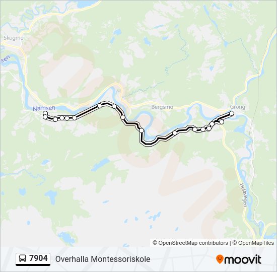 7904 bus Line Map