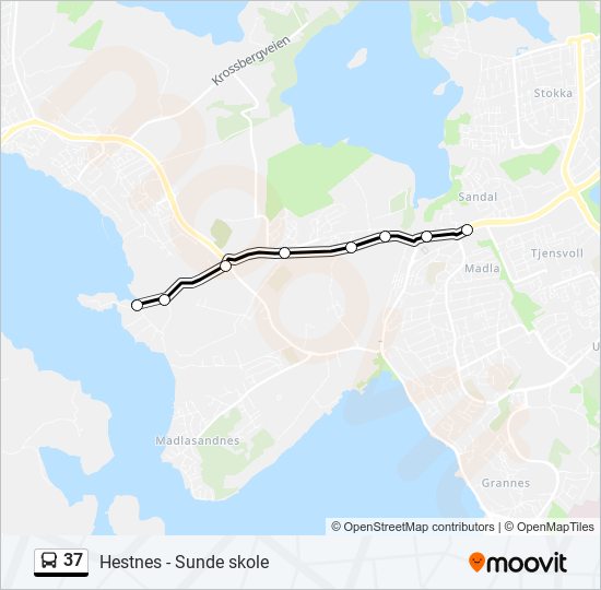 37 bus Line Map