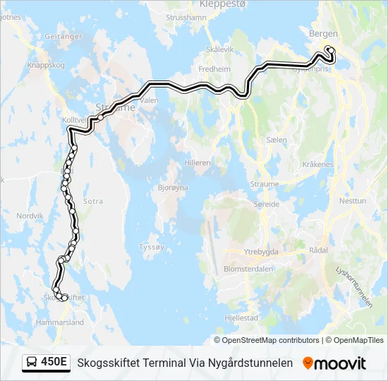 450E Bus Line Map