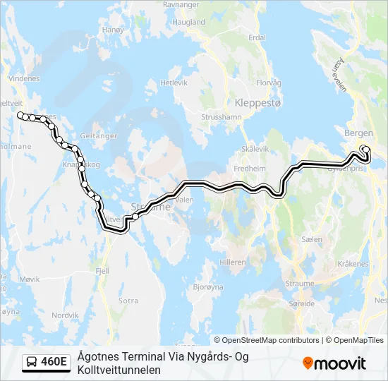 460E Bus Line Map