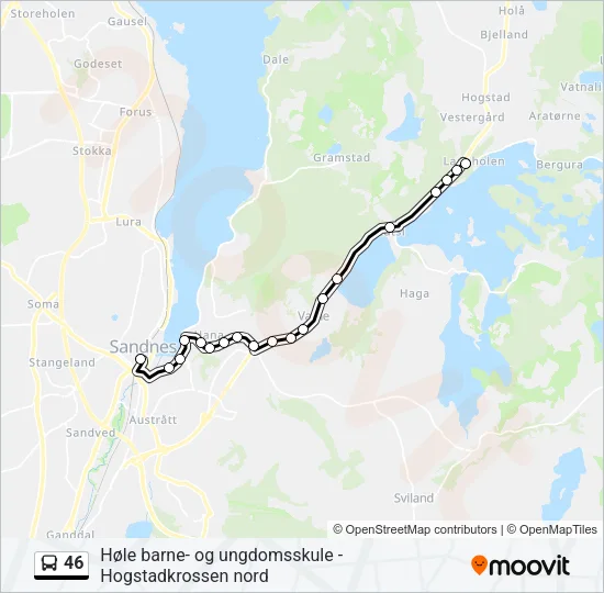 46 Bus Line Map