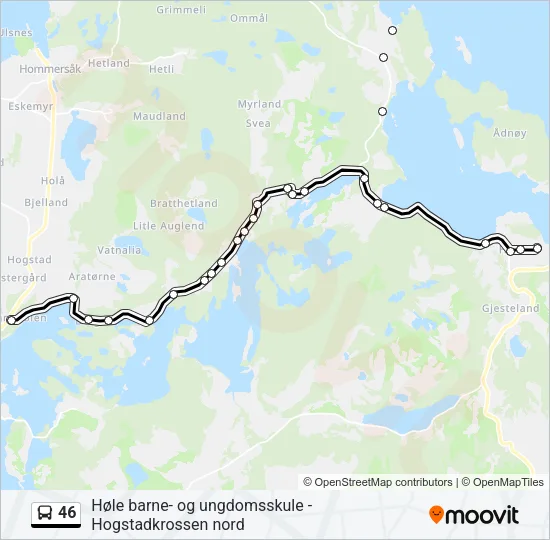 46 Bus Line Map