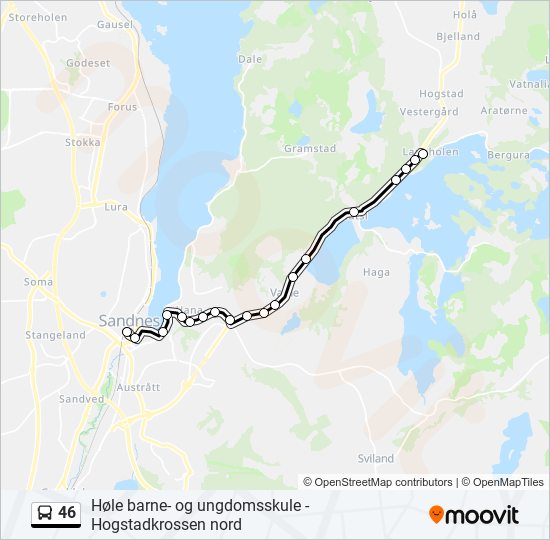 46 bus Line Map