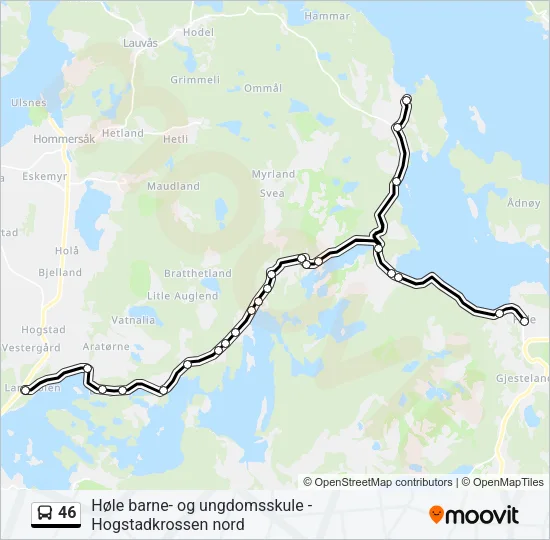 46 Bus Line Map