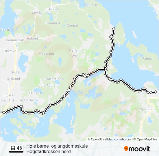 46 Bus Line Map