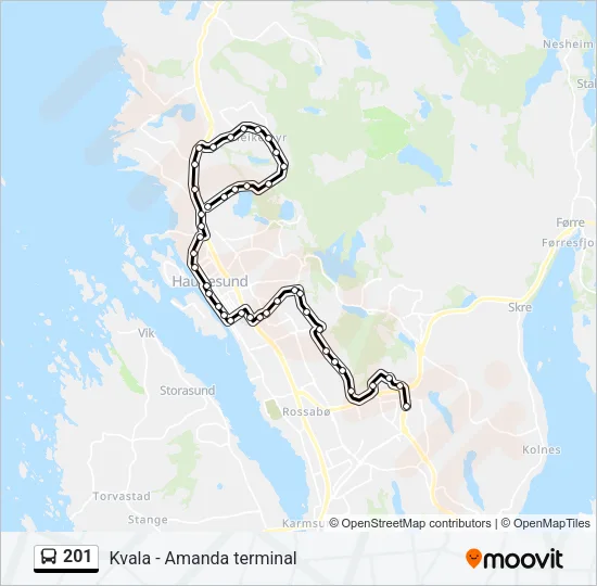 201 Bus Line Map