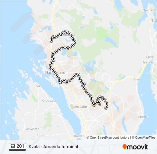 201 Bus Line Map