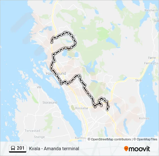 201 Bus Line Map