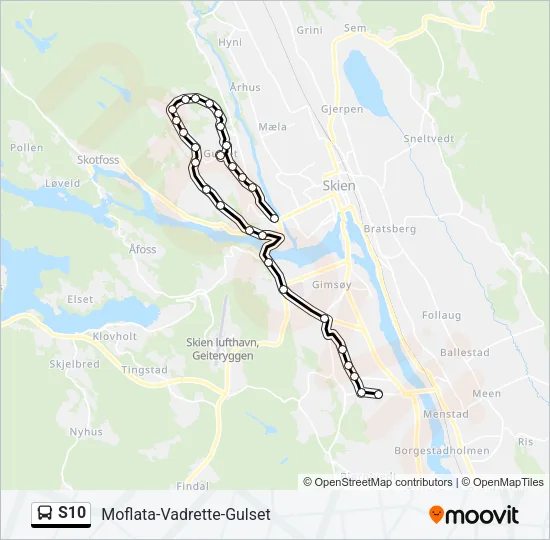 S10 Bus Line Map