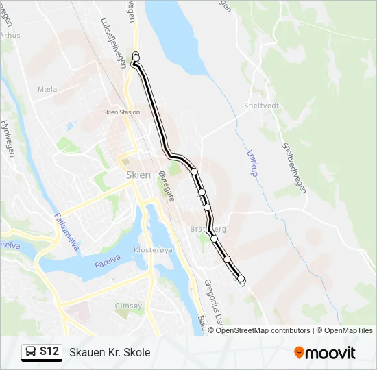 S12 Bus Line Map