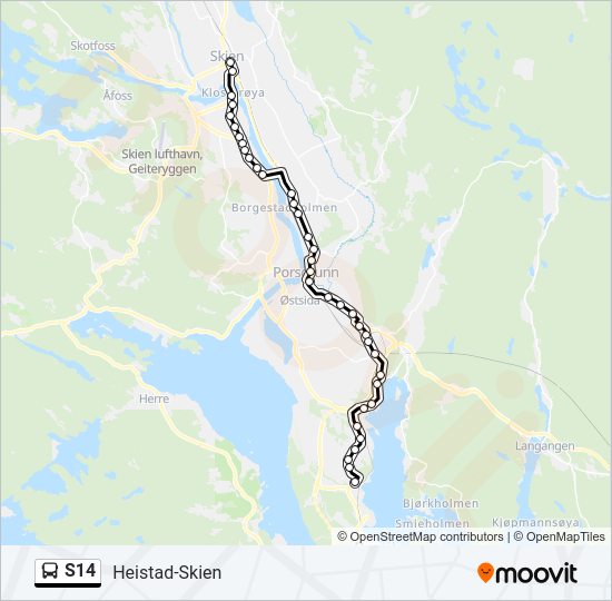 S14 bus Line Map