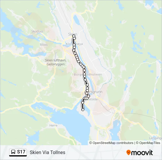 S17 buss Linjekart