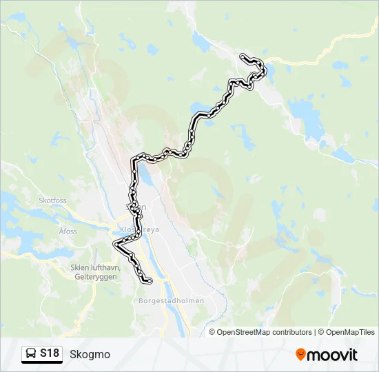 S18 Bus Line Map