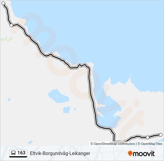 163 bus Line Map