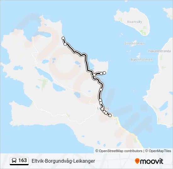 163 Bus Line Map