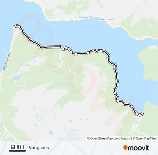 811 bus Line Map