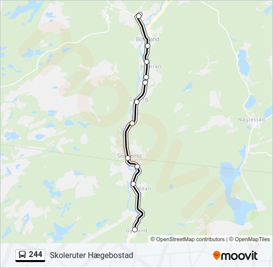 244 bus Line Map