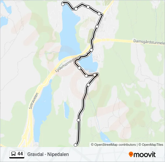 44 Bus Line Map