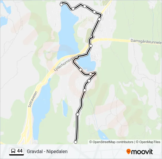 44 Bus Line Map