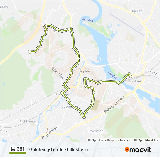 381 bus Line Map