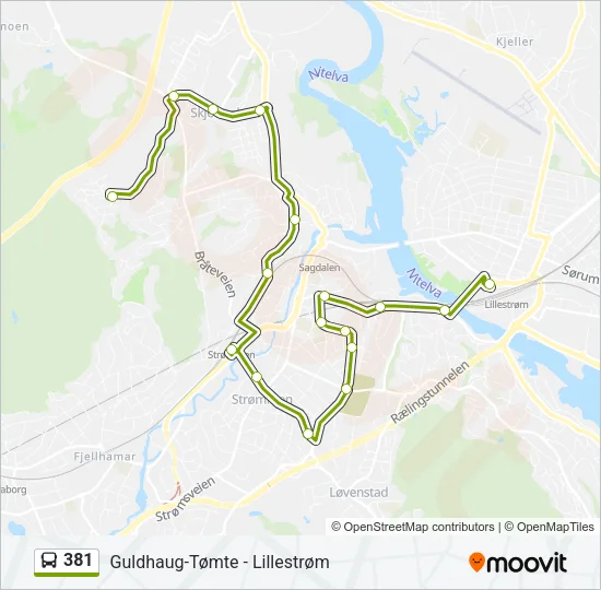 381 Bus Line Map