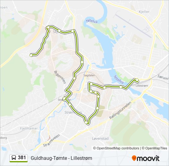 Bus 381 Route Map 381 Route: Schedules, Stops & Maps - Lillestrøm (Updated)