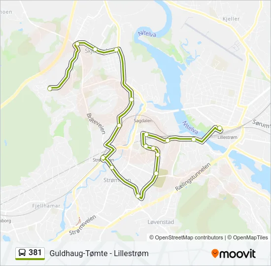 381 Bus Line Map