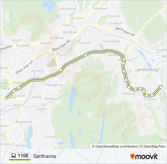 110E Bus Line Map