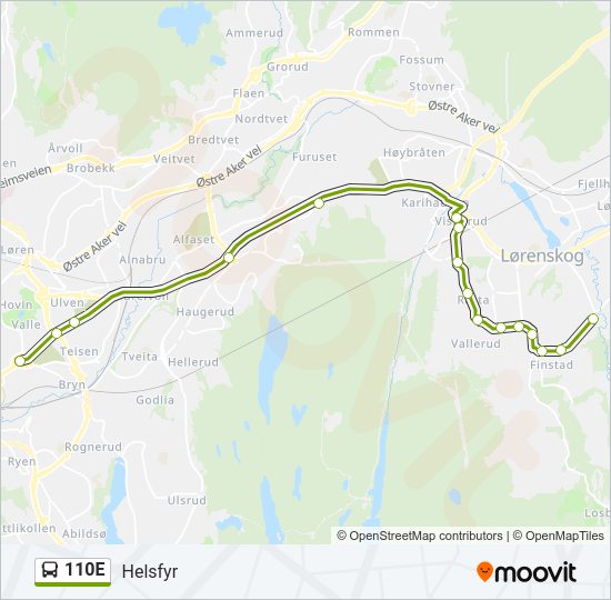 110E bus Line Map