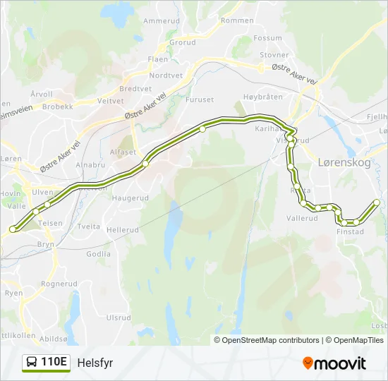 110E Bus Line Map