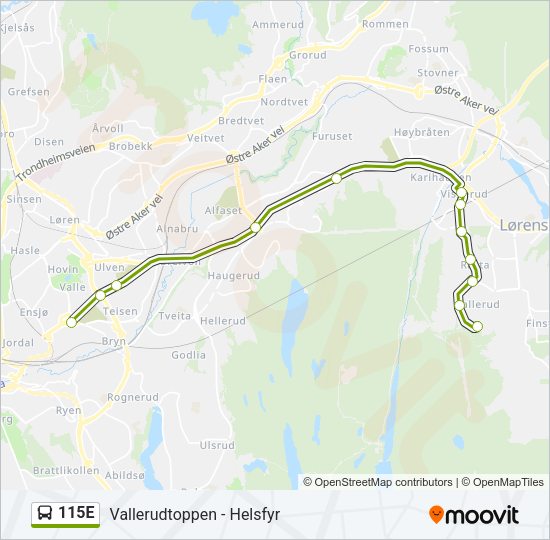 115E Bus Line Map