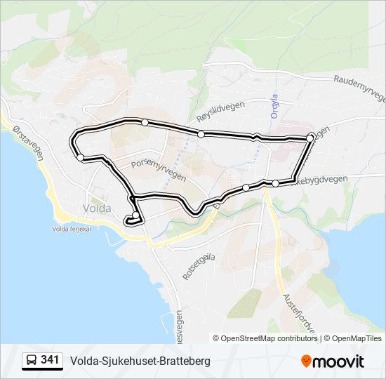 341 bus Line Map