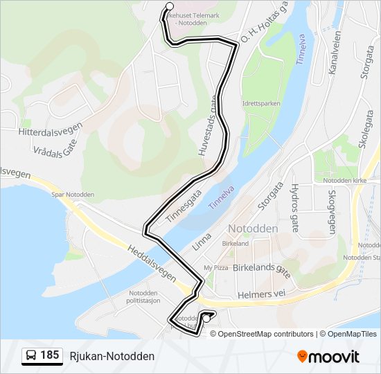 185 Bus Line Map