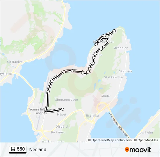 550 Bus Line Map