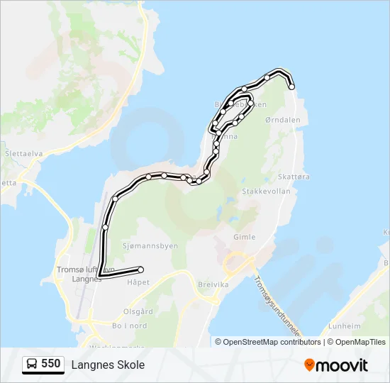 550 Bus Line Map